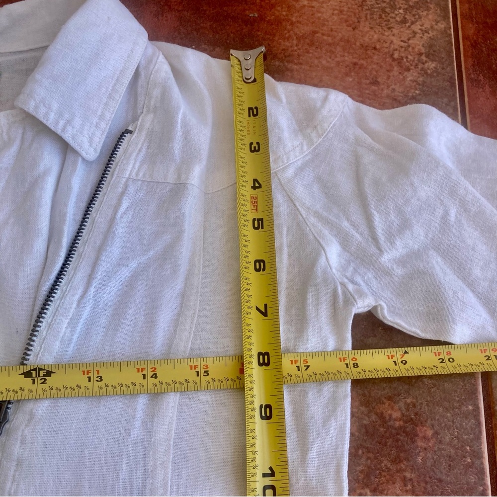 Maralyn & Me White Linen Blend Moto Jacket – Size M - Picture 11 of 14